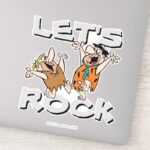 The Flintstones Fred Barney Lets Rock Sticker