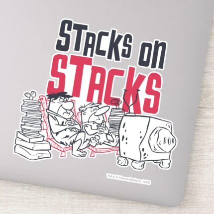 The Flintstones Fred Barney Stacks On Stacks Sticker