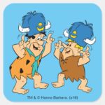 The Flintstones Fred Barney Water Buffaloes Square Sticker