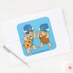 The Flintstones Fred Barney Water Buffaloes Square Sticker