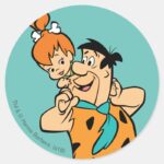 The Flintstones Fred Pebbles Flintstone Classic Round Sticker
