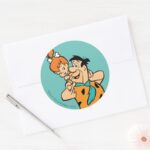 The Flintstones Fred Pebbles Flintstone Classic Round Sticker