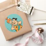 The Flintstones Fred Pebbles Flintstone Classic Round Sticker