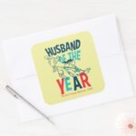 The Flintstones Husband Of The Year Square Sticker