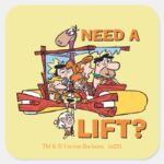 The Flintstones Need A Lift Square Sticker
