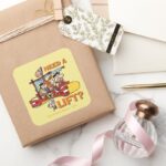 The Flintstones Need A Lift Square Sticker