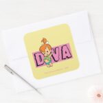 The Flintstones Pebbles Little Diva Square Sticker