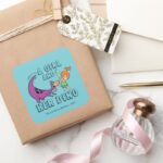 The Flintstones Pebbles Dino Play Ball Square Sticker