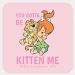 The Flintstones Pebbles Her Tiger Square Sticker