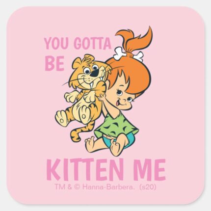 The Flintstones Pebbles Her Tiger Square Sticker