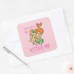 The Flintstones Pebbles Her Tiger Square Sticker