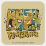 The Flintstones Retro Comic Character Panels Square Sticker