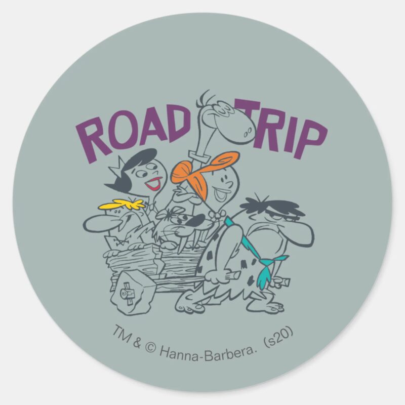 The Flintstones Road Trip Classic Round Sticker