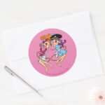 The Flintstones Wilma Betty Rock Stars Classic Round Sticker