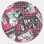 The Hex Girls Punk Plaid Pattern Classic Round Sticker