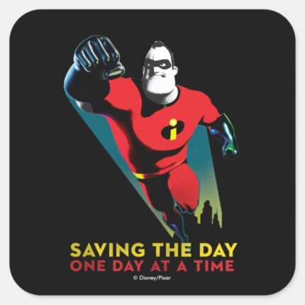 The Incredibles 2 Saving The Day Square Sticker