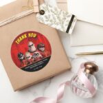 The Incredibles Family Birthday Thank You Classic Round Sticker