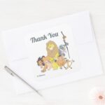 The Lion King Baby Shower Thank You Square Sticker