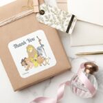 The Lion King Baby Shower Thank You Square Sticker