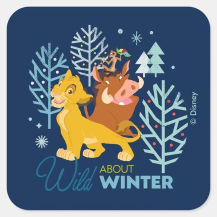 The Lion King Wild About Winter Square Sticker