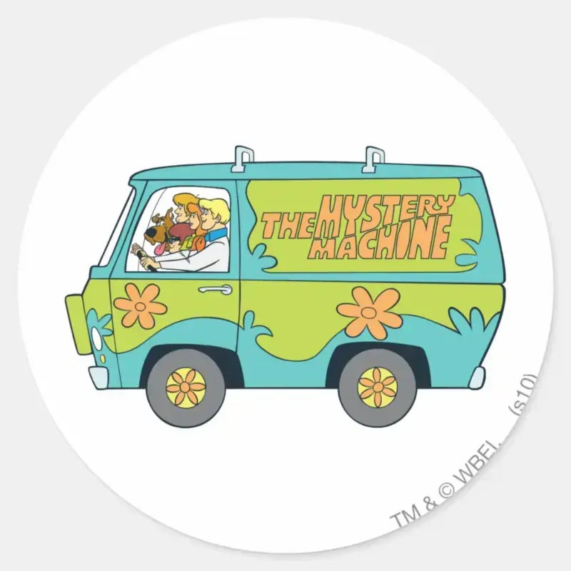 The Mystery Machine Left Side Classic Round Sticker