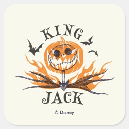 The Nightmare Before Christmas King Jack Square Sticker