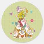 The Seven Dwarfs Pyramid Classic Round Sticker