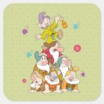 The Seven Dwarfs Pyramid Square Sticker