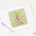 The Seven Dwarfs Pyramid Square Sticker