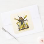 The Suicide Squad Bloodsport Action Graphic Square Sticker