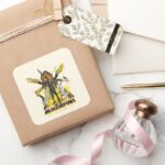 The Suicide Squad Bloodsport Action Graphic Square Sticker