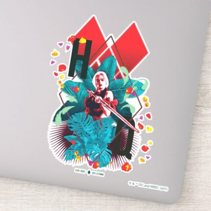 The Suicide Squad Harley Quinn Floral Diamond Sticker