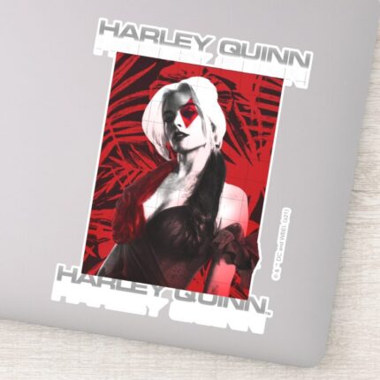 The Suicide Squad Harley Quinn Red Fern Portrait Sticker