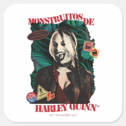 The Suicide Squad Harley Quinn Winking Square Sticker
