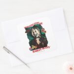 The Suicide Squad Harley Quinn Winking Square Sticker