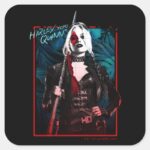 The Suicide Squad Harley Quinn Green Ferns Square Sticker