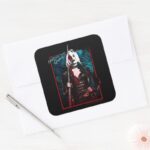 The Suicide Squad Harley Quinn Green Ferns Square Sticker