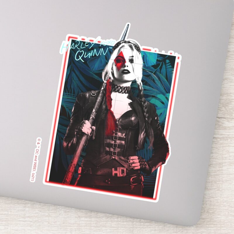 The Suicide Squad Harley Quinn Green Ferns Sticker