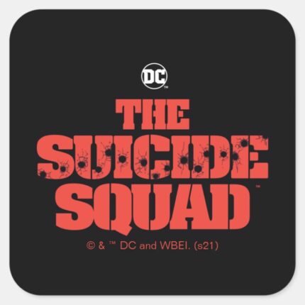 The Suicide Squad Red And Black Logo Square Sticker