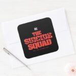 The Suicide Squad Red And Black Logo Square Sticker
