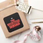 The Suicide Squad Red And Black Logo Square Sticker