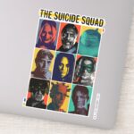 The Suicide Squad Retro Grid With Harley Quinn Sticker