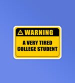 Tired College Student Laptop   Mobile Stickers