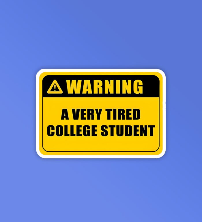 Tired College Student Laptop   Mobile Stickers