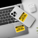 Tired College Student Laptop   Mobile Stickers