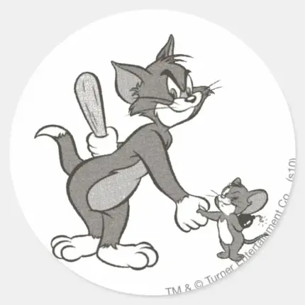 Tom And Jerry Deceitful Handshake Classic Round Sticker