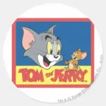Tom And Jerry Logo Flat Classic Round Sticker