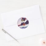 Tom And Jerry Reading Book Autographed Classic Round Sticker