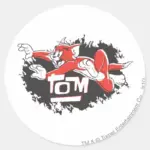 Tom Black And Red Logo Classic Round Sticker