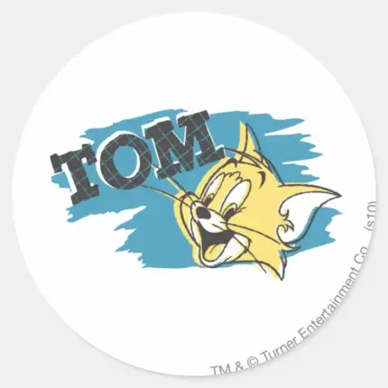 Tom Blue And Yellow Logo Classic Round Sticker